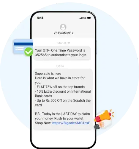 Secure OTP SMS for user authentication